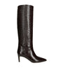 Paris Texas Brown Croc-Embossed Leather Stiletto Boots 60