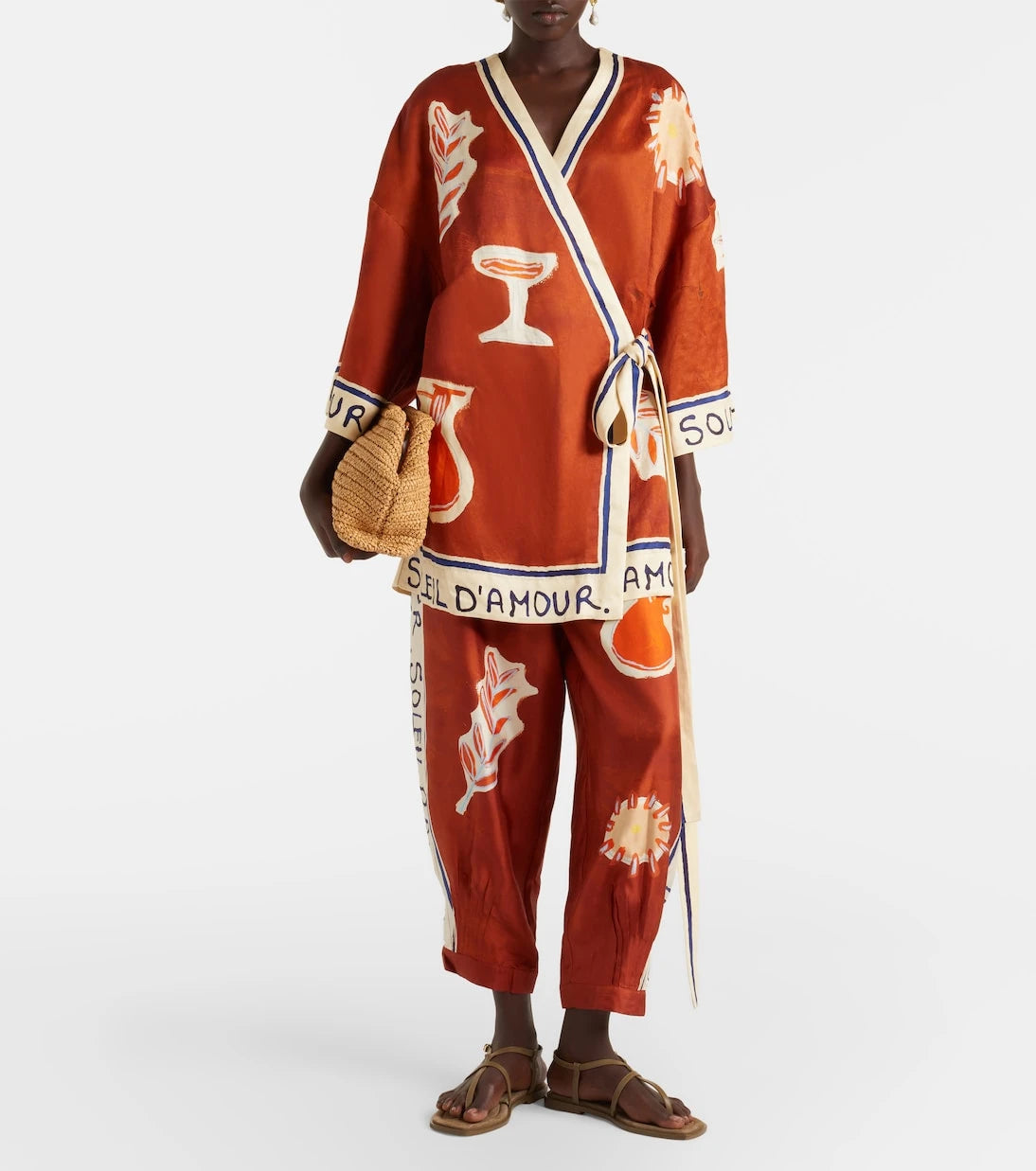 Alémais - x LRNCE Soleil D'Amour printed wrap dress