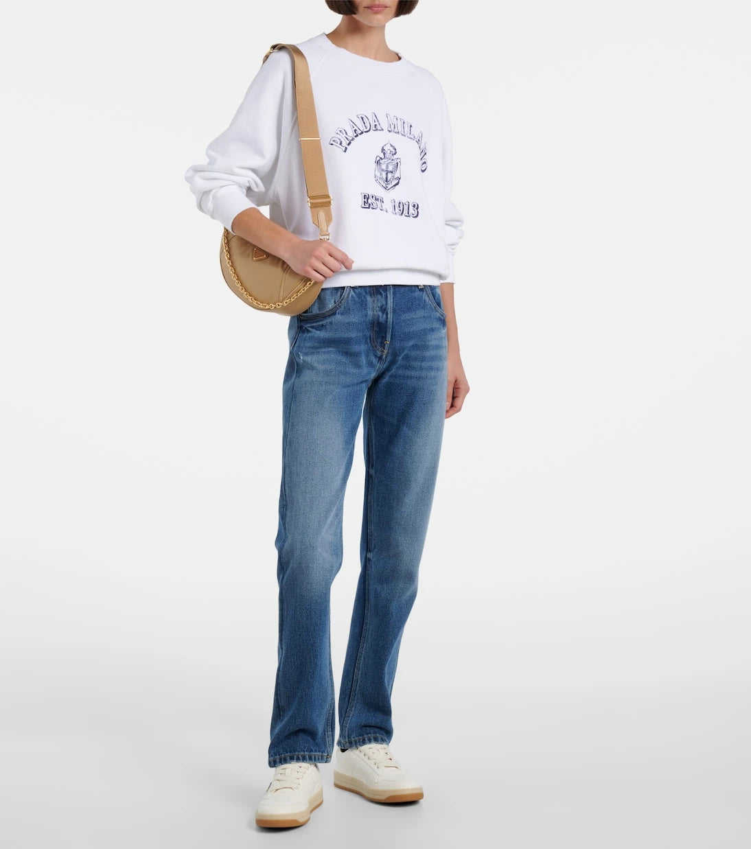 Prada - Downtown leather sneakers