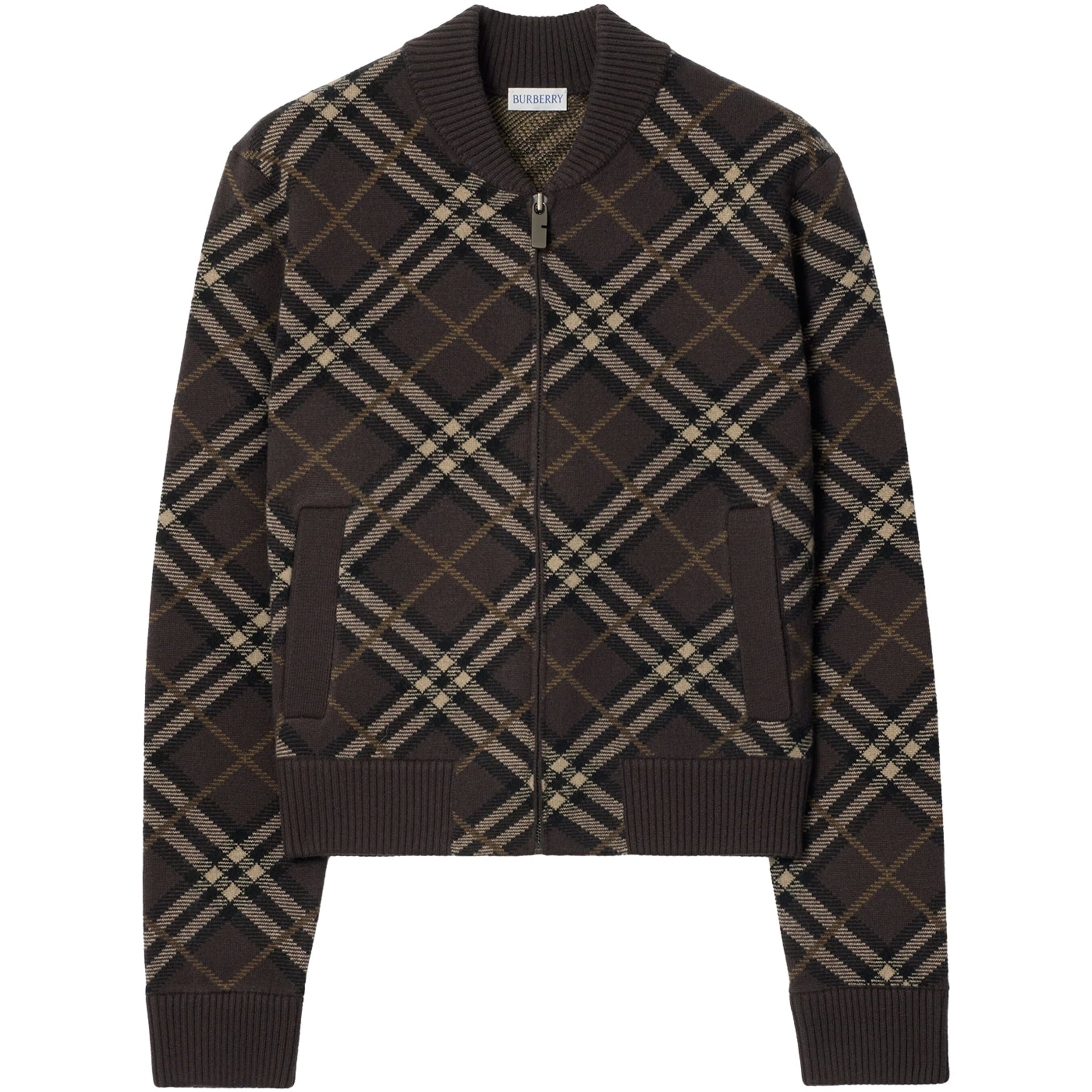 Burberry Wool-Blend Check Bomber Jacket