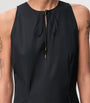Black Cotton Wrap-Detail Dress