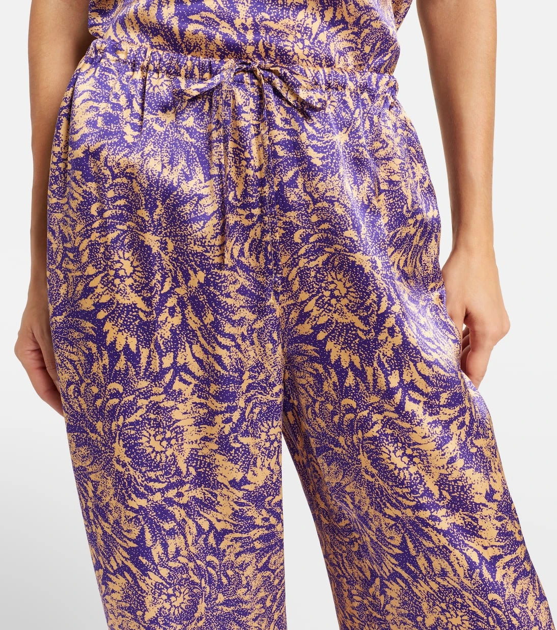 Dries Van Noten - Floral silk satin wide-leg pants