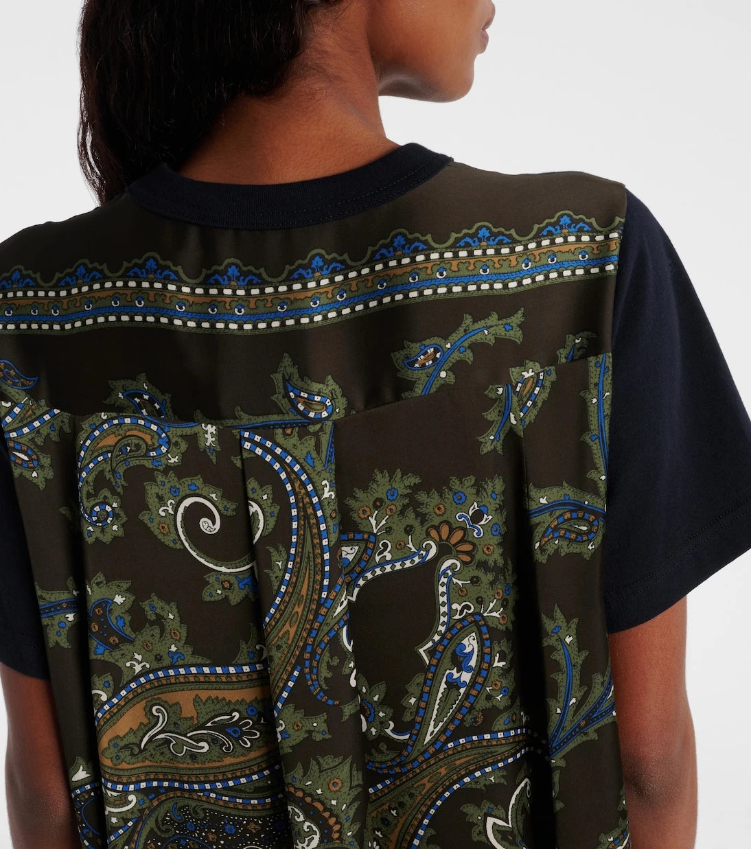 Sacai - Paisley paneled minidress