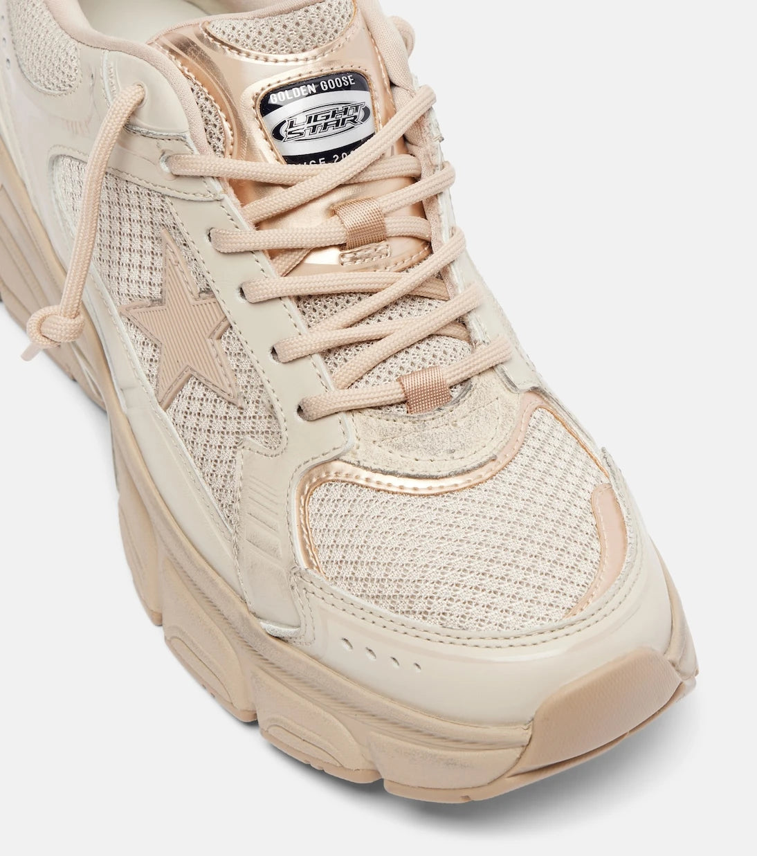 Golden Goose - Lightstar leather-trimmed sneakers