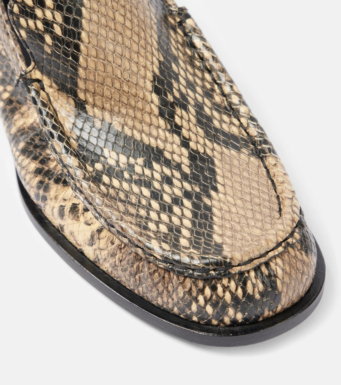 Dries Van Noten - Snake-effect leather loafers