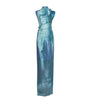 Jean Paul Gaultier Blue Draped Water Maxi Dress