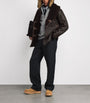 Polo Ralph Lauren Brown Leather-Shearling Aviator Coat
