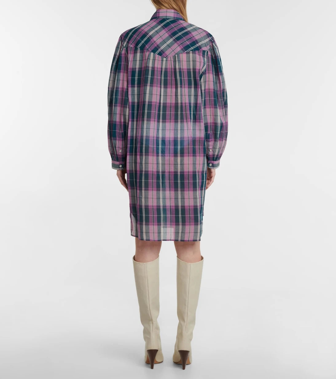 Marant Etoile - Britany checked cotton shirt dress