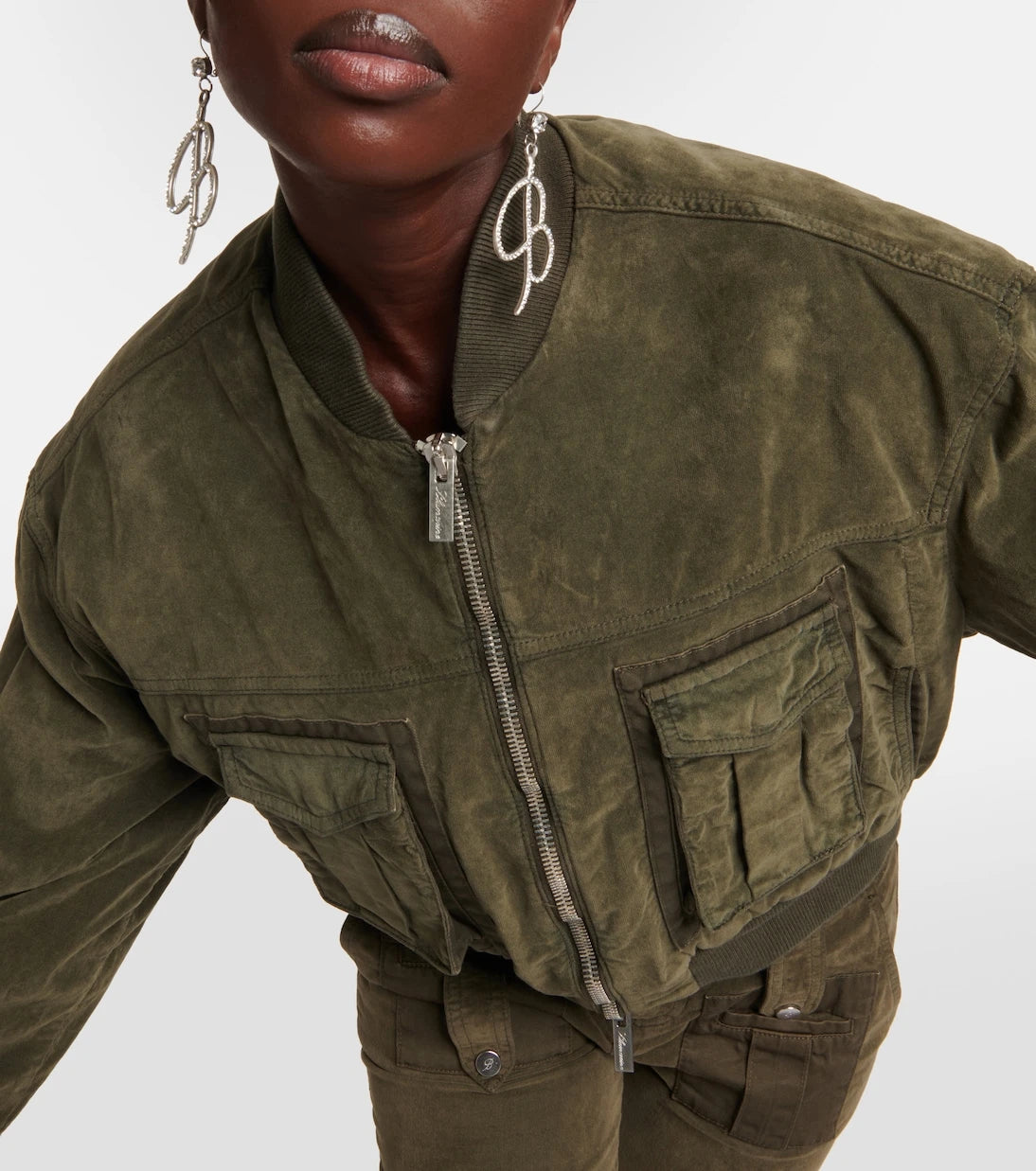 Blumarine - Velvet bomber jacket