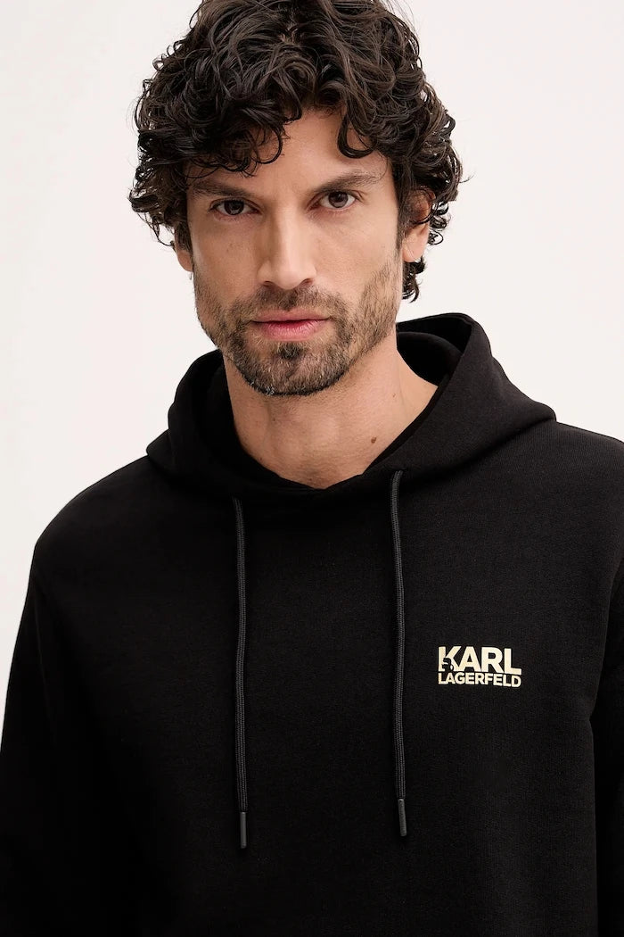 Karl Lagerfeld kapüşonlu erkek pamuklu sweatshirt