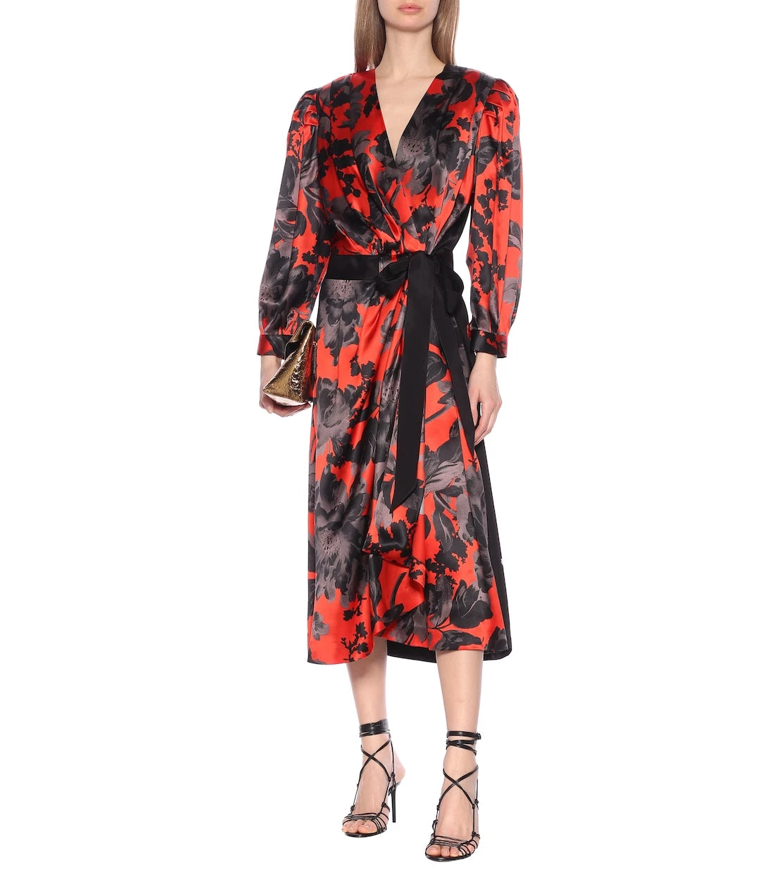 Dries Van Noten - Floral silk-satin wrap dress