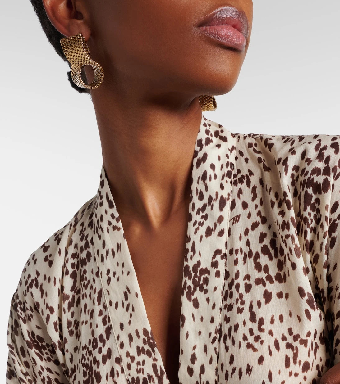 The Attico - Leopard-print cotton beach cover-up