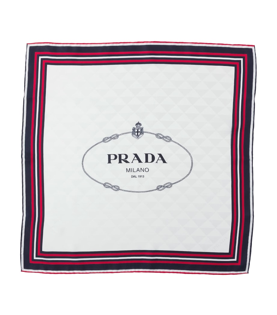 Neutral Silk Twill Jacquard Scarf