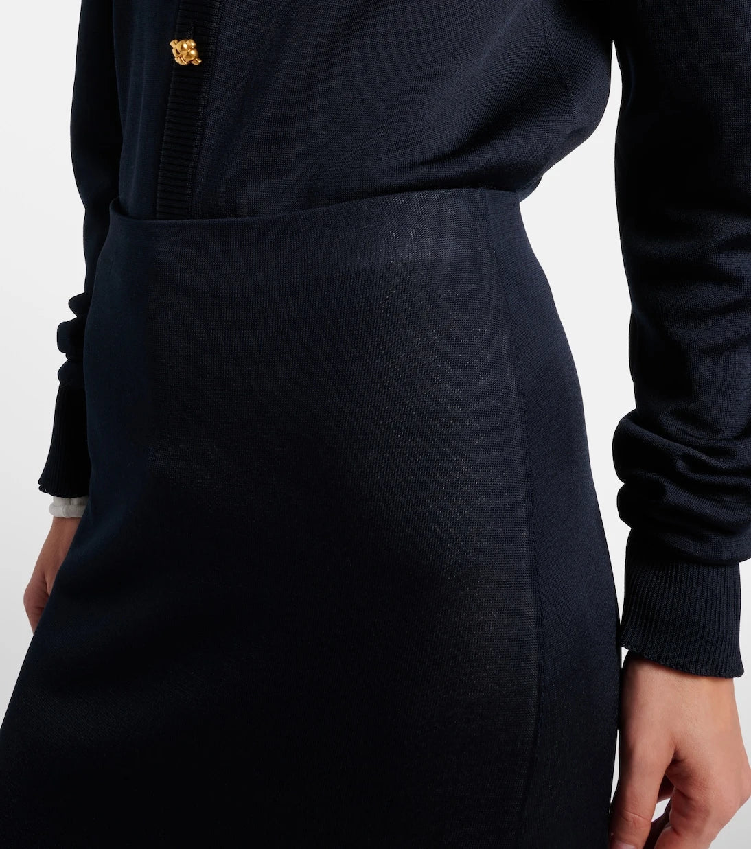 Bottega Veneta - Knitted silk midi skirt
