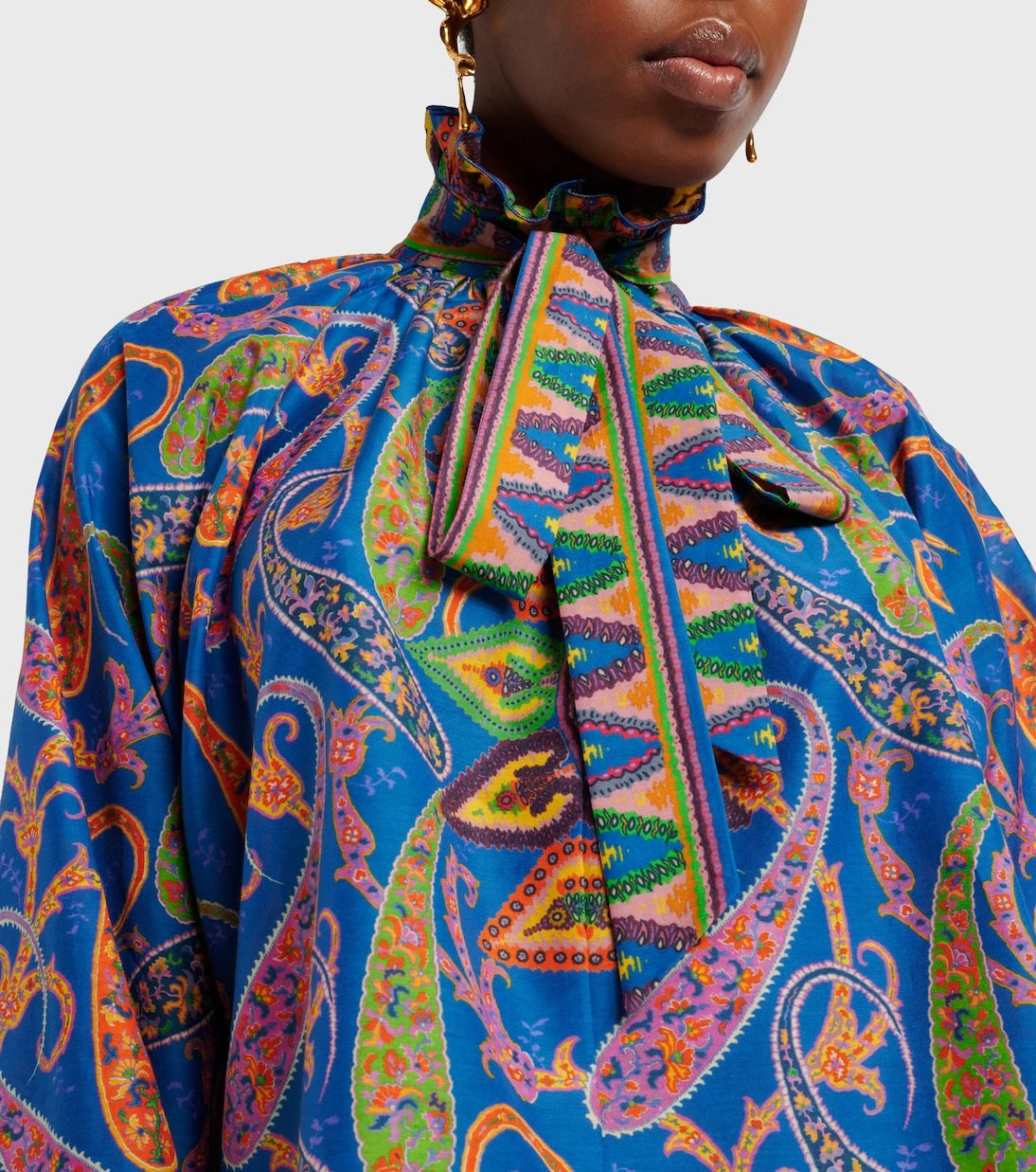 Etro - Printed cotton and silk twill blouse
