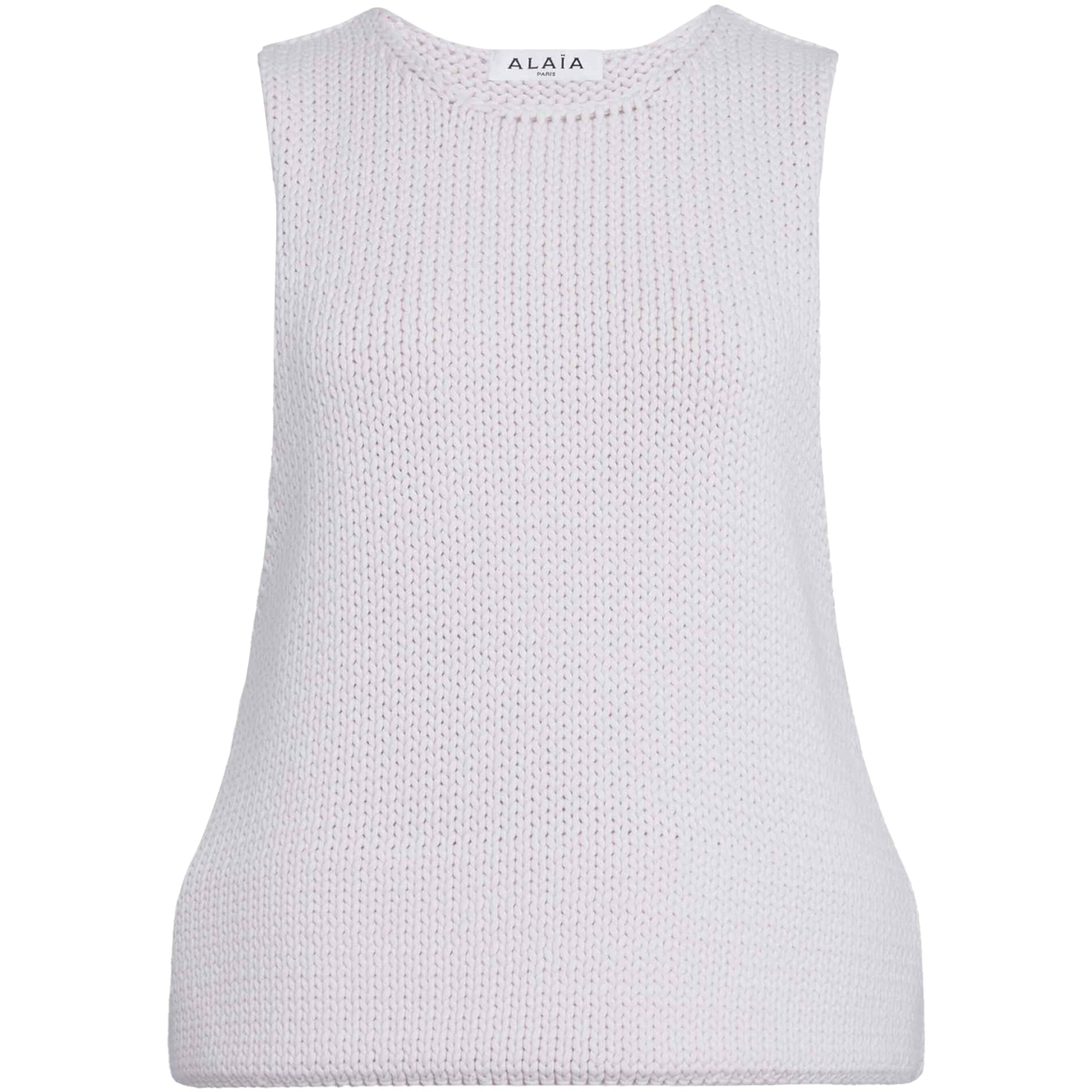 Alaïa Green Cotton-Blend Sleeveless Top