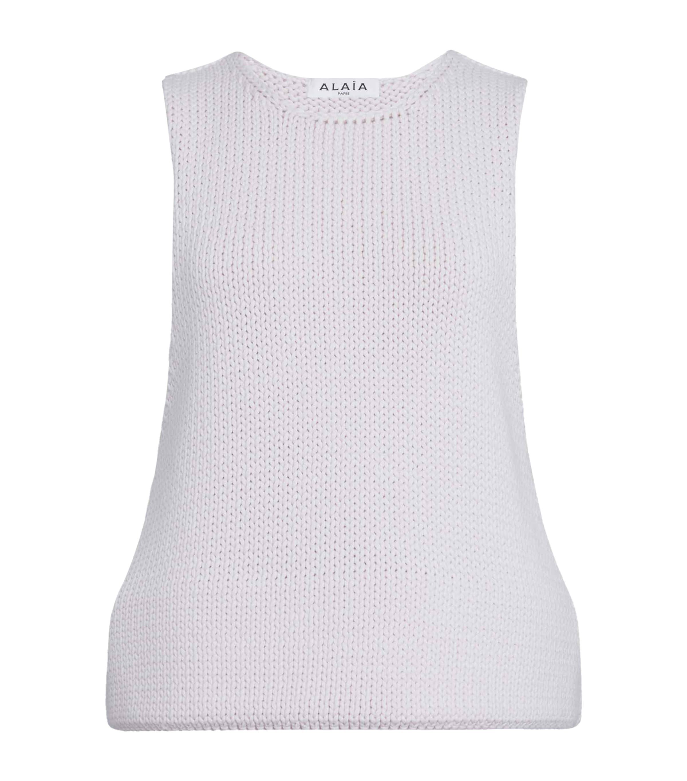 Alaïa Green Cotton-Blend Sleeveless Top