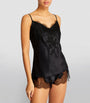Silk Lace-Trim Baccarat Camisole NOIR
