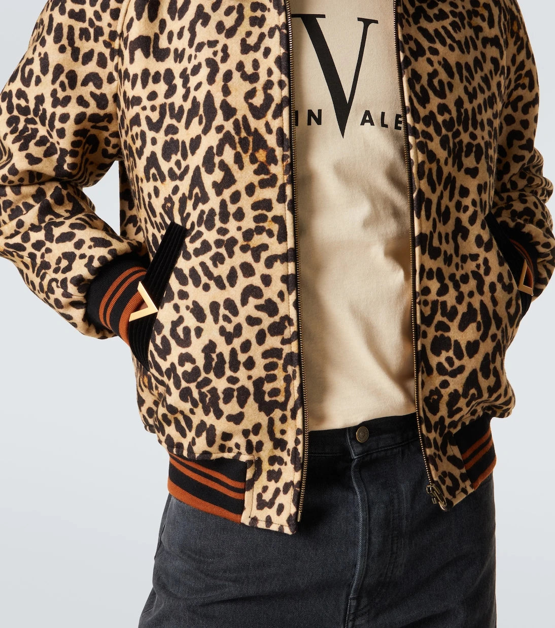 Valentino - VGold leopard-print wool blouson jacket