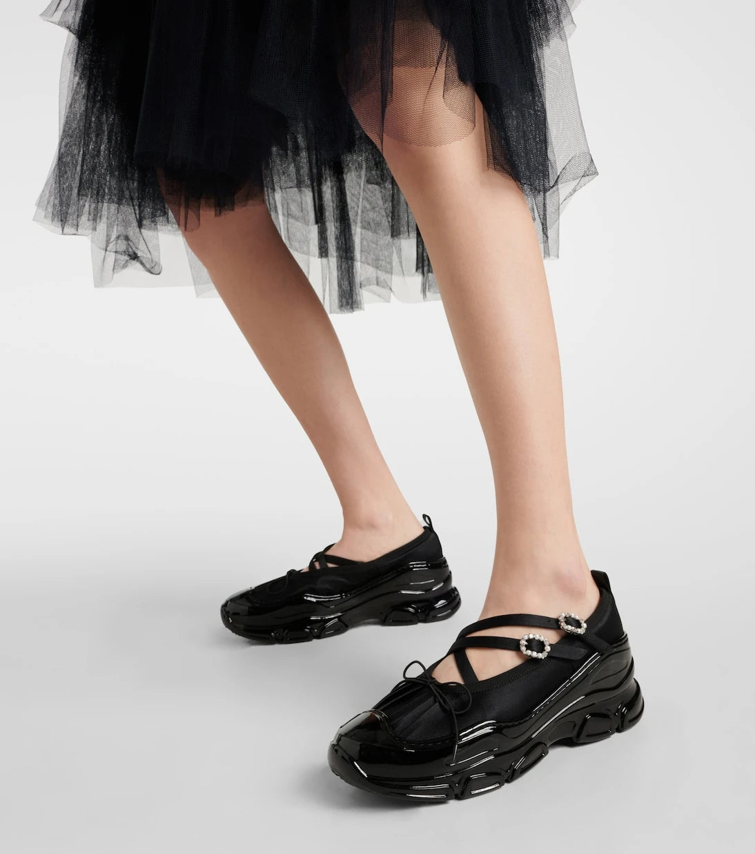 Simone Rocha - Crystal-embellished satin flats