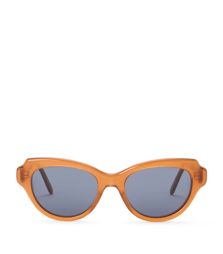 LOEWE Brown Acetate Swan Slim Sunglasses