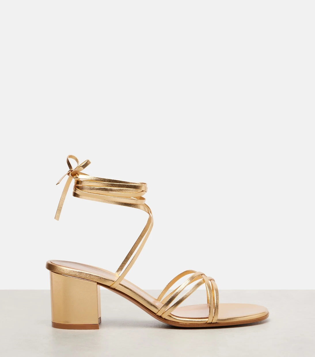 Gianvito Rossi - Metalik deri sandaletler