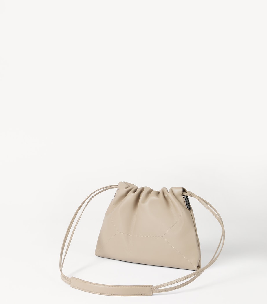 Leather Drawstring Cross-Body Bag