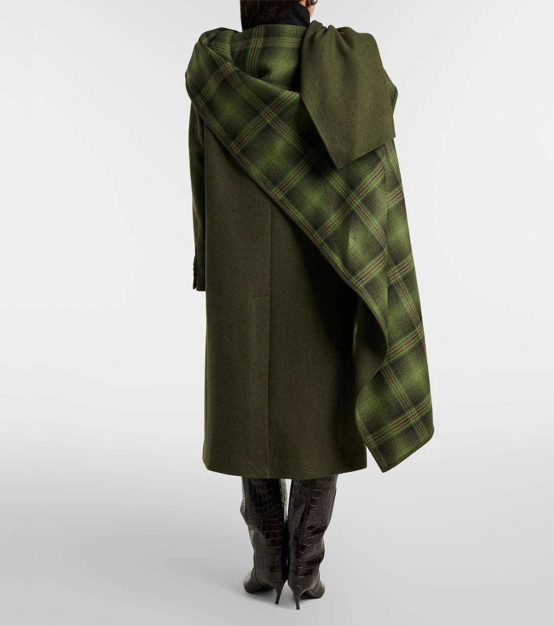 The Attico - Scarf-detail wool-blend coat