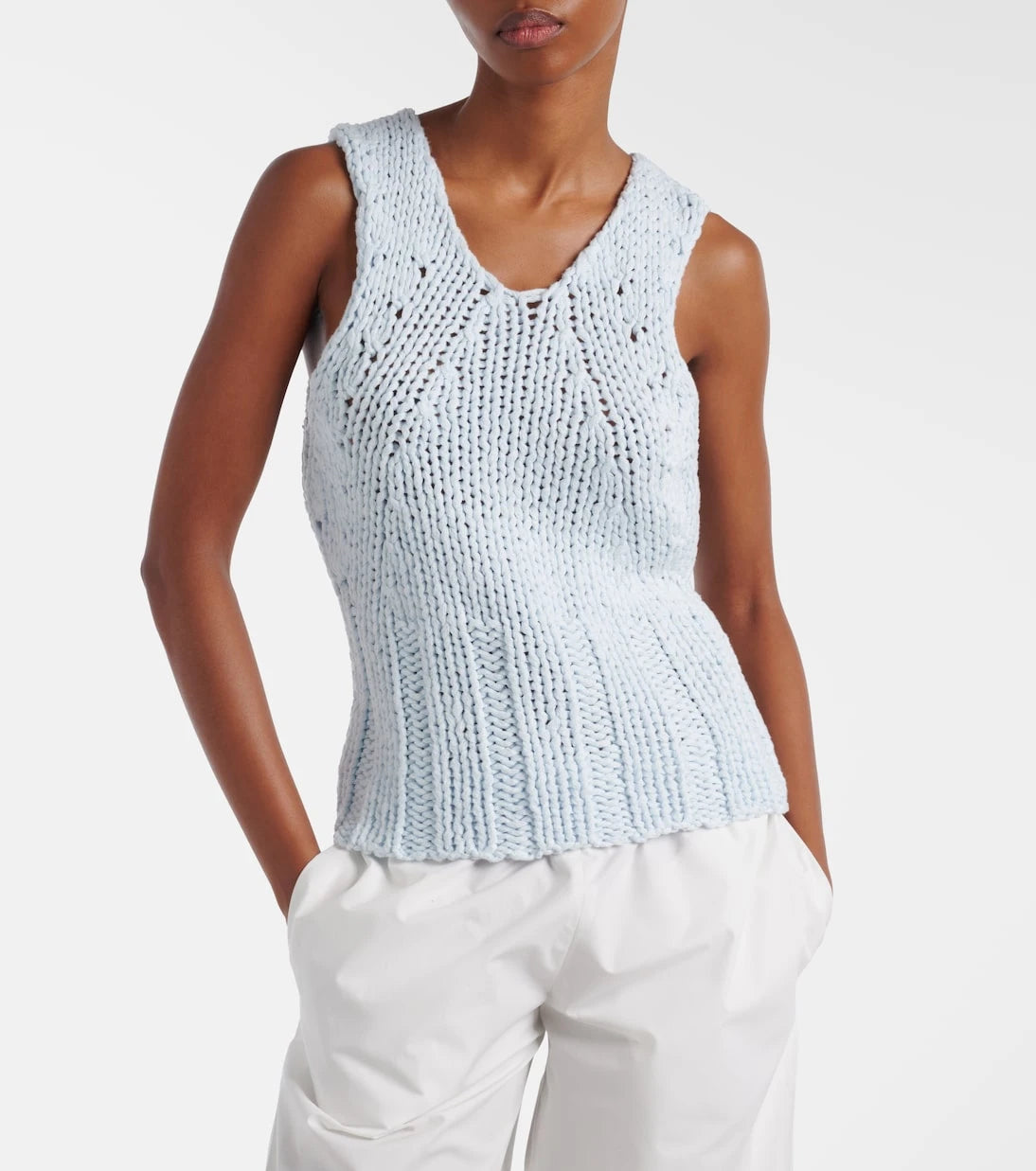 Khaite - Cassie knitted cotton top