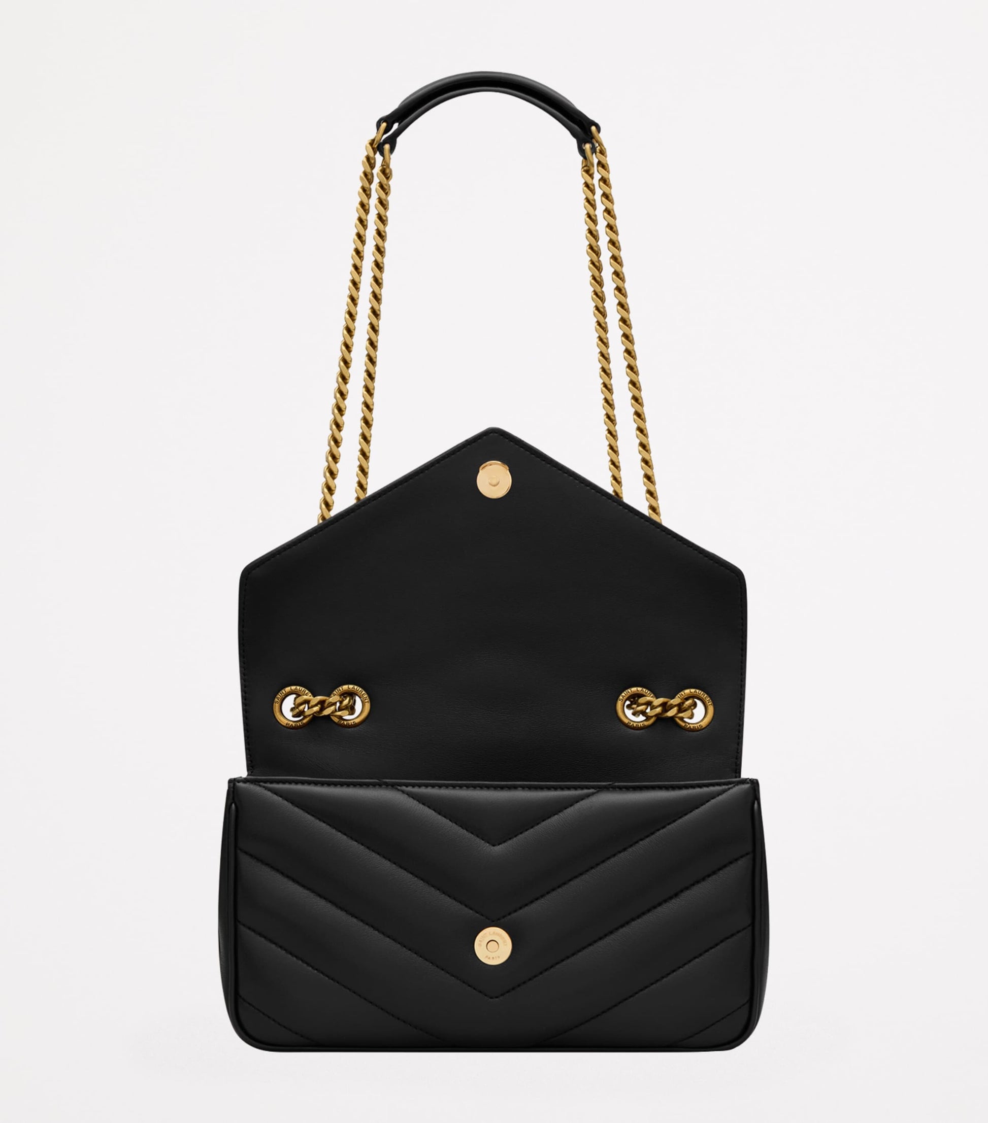 Saint Laurent Black Small Loulou Matelassé Shoulder Bag