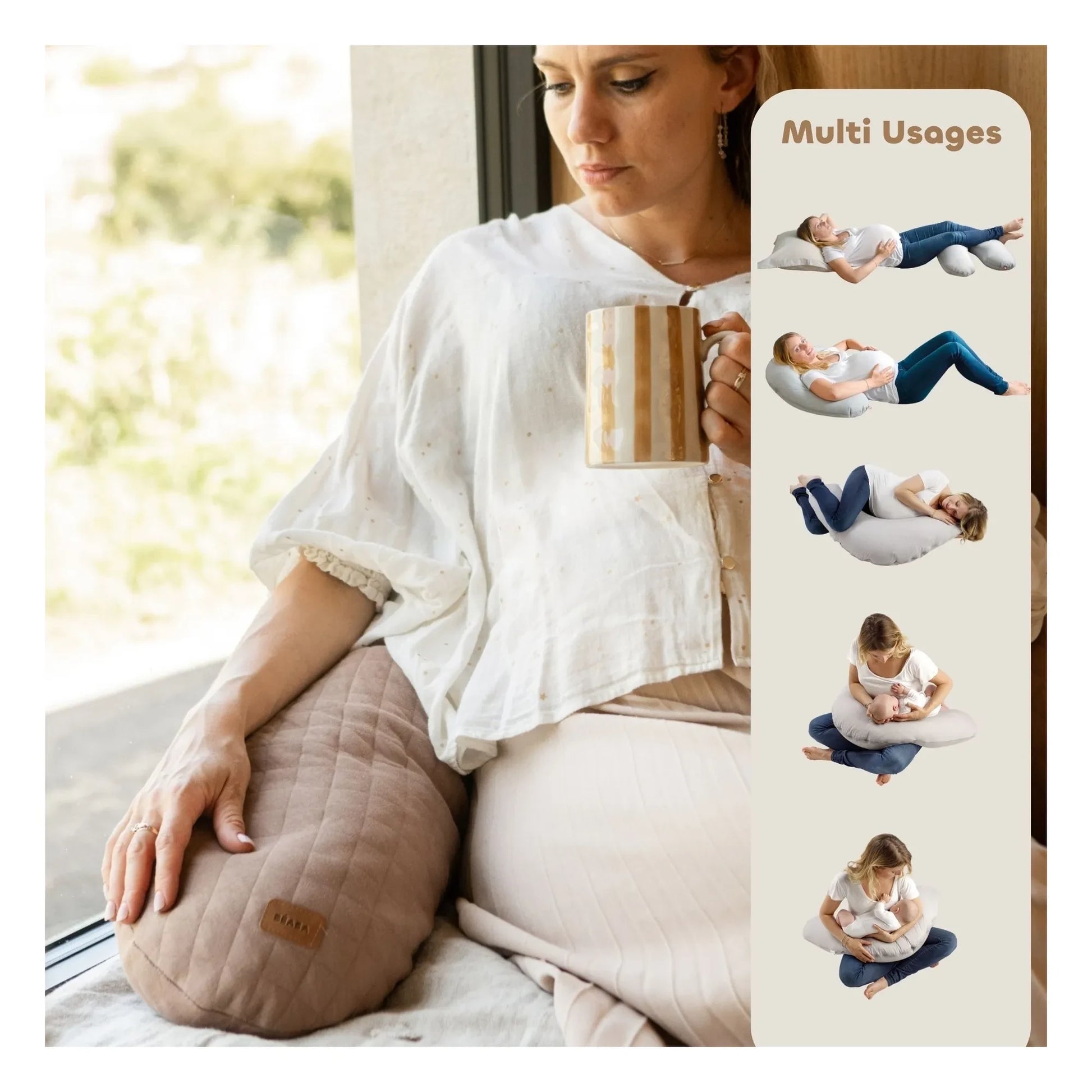 Béaba - Big Flopsy nursing cushion | Frosted brown