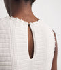 White Pointelle Beaded Sleeveless Top