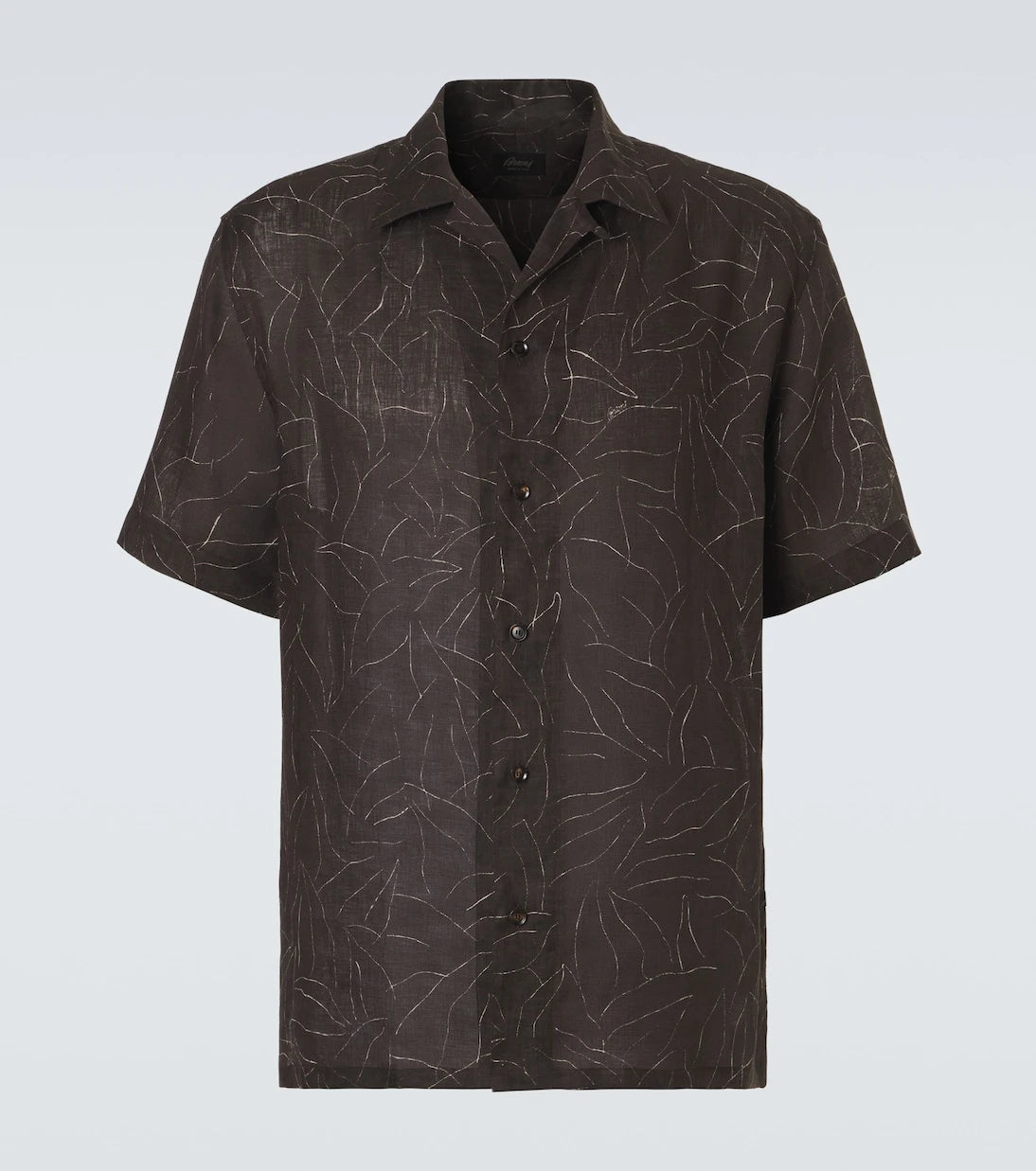 Brioni - Printed linen bowling shirt