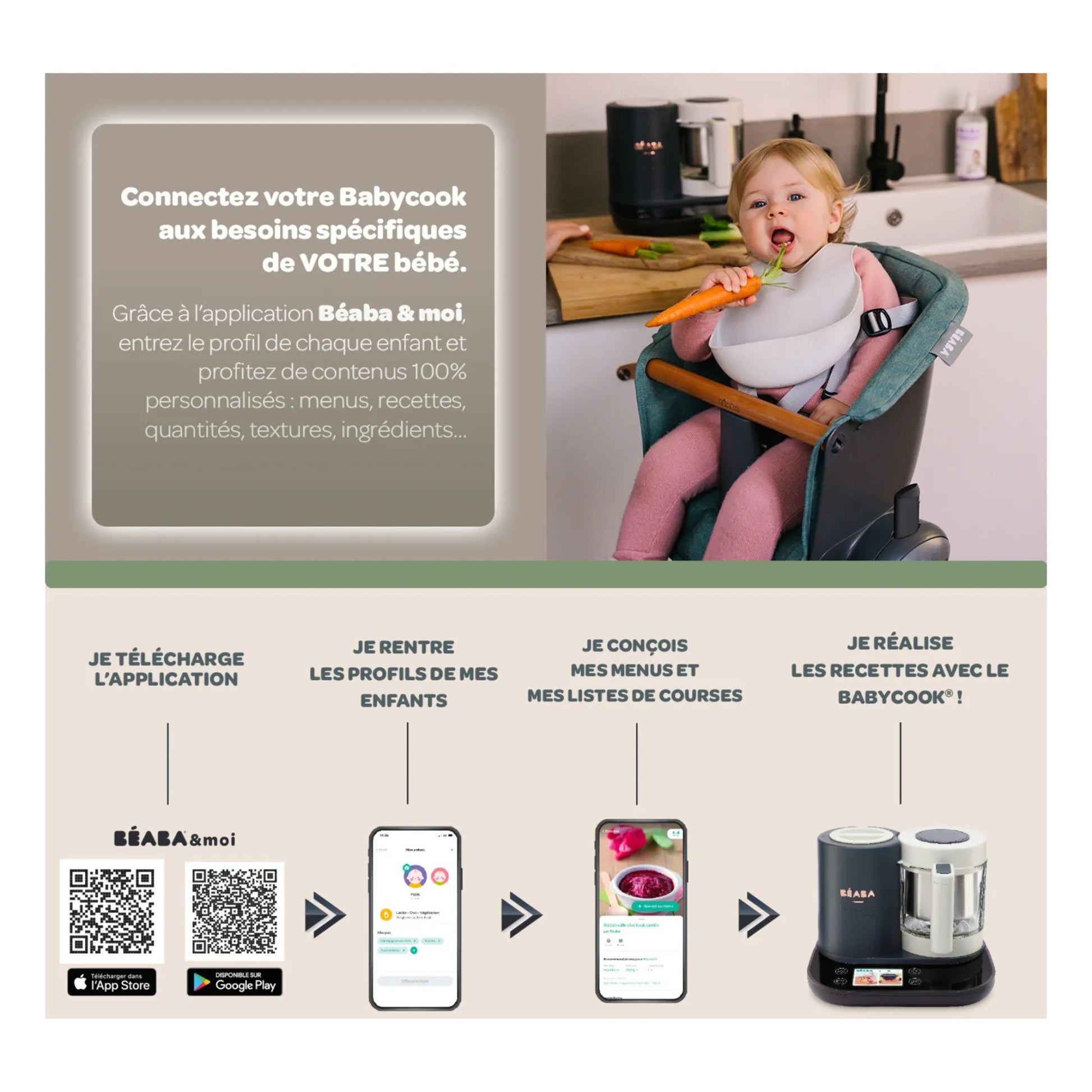 Béaba - BabyCook Smart Food Processor | Charcoal grey