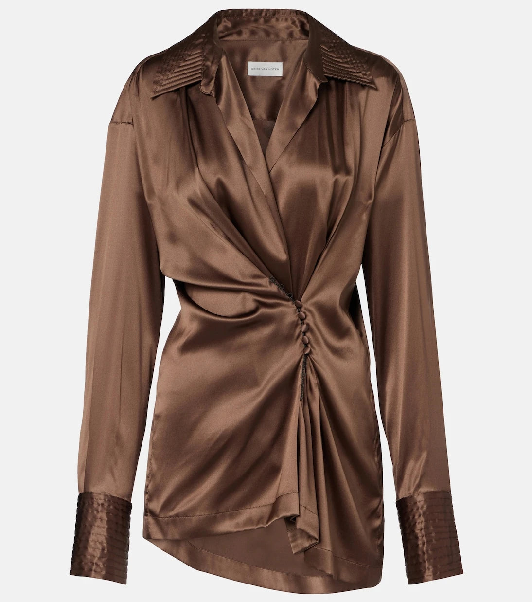 Dries Van Noten - Draped silk-blend shirt