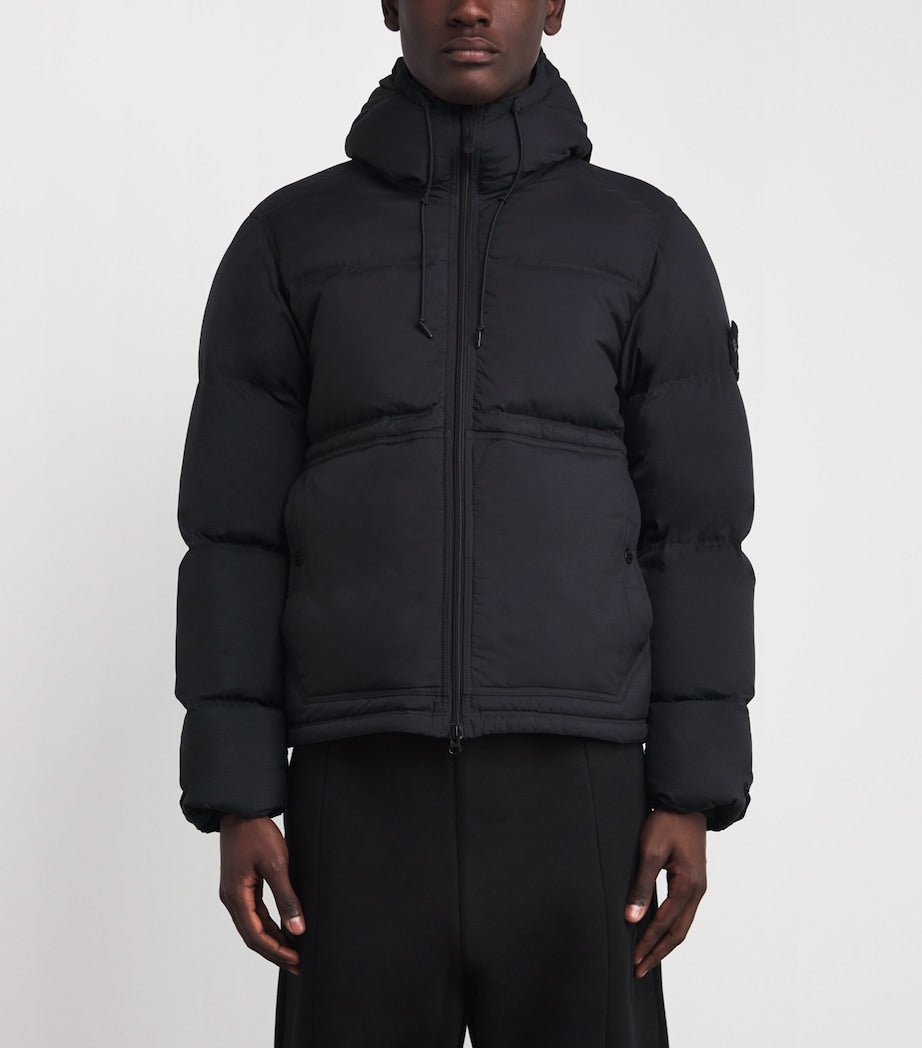 Black Ripstop Down Puffer Jacket