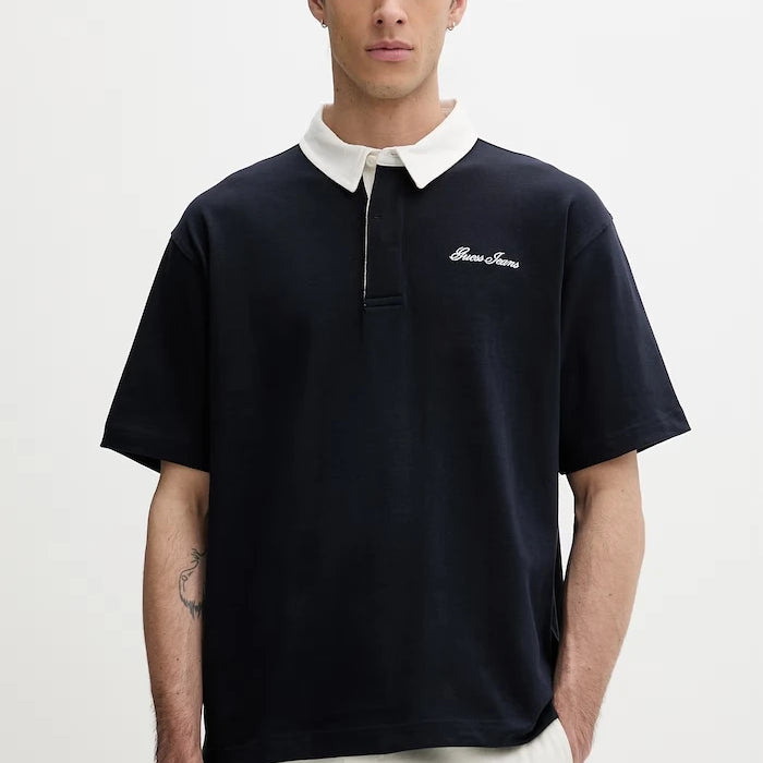 Guess Jeans тениска с яка мъжка от памук