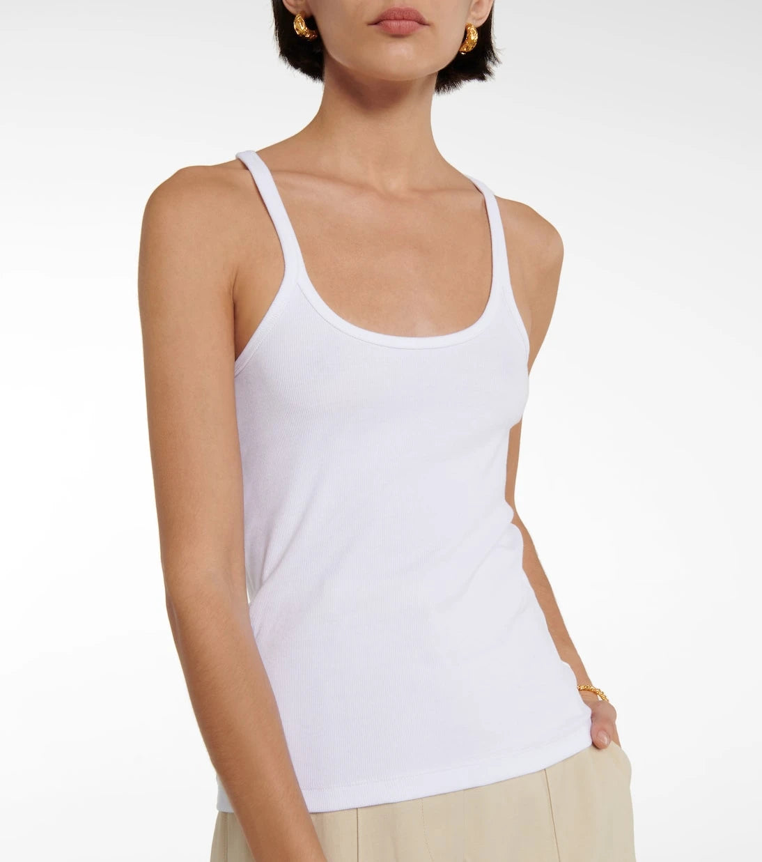 Toteme - Cotton-blend racerback tank top