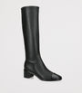 Tory Burch Black Leather Knee-High Heeled Boots 55