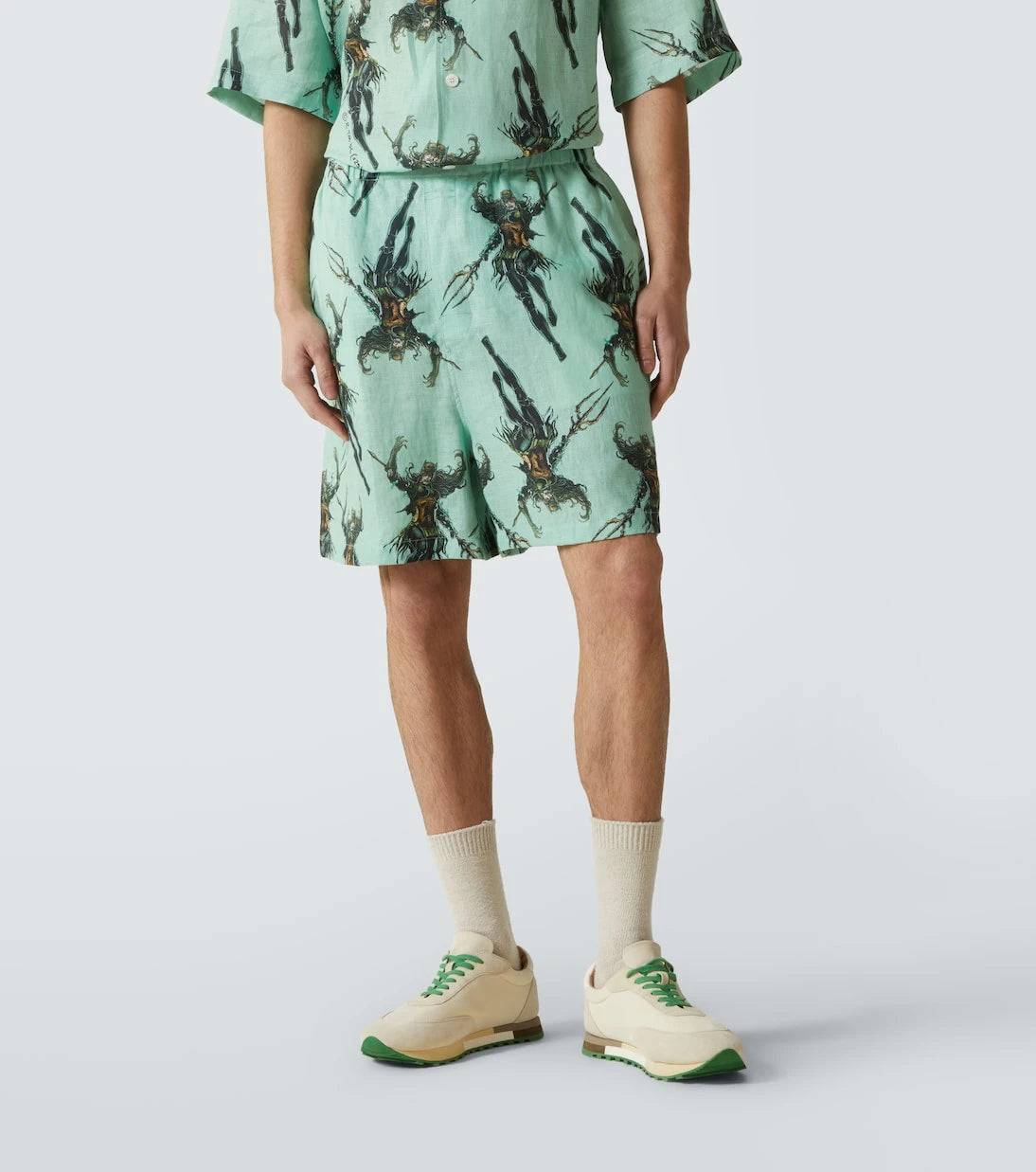 Acne Studios - شورت كتان مطبوع