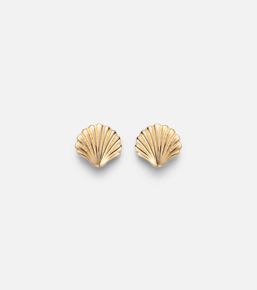 Stone and Strand - Scallop Shell 14kt gold earrings