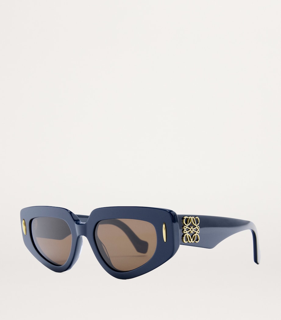 LOEWE Navy Small Acetate Butterfly Screen Sunglasses