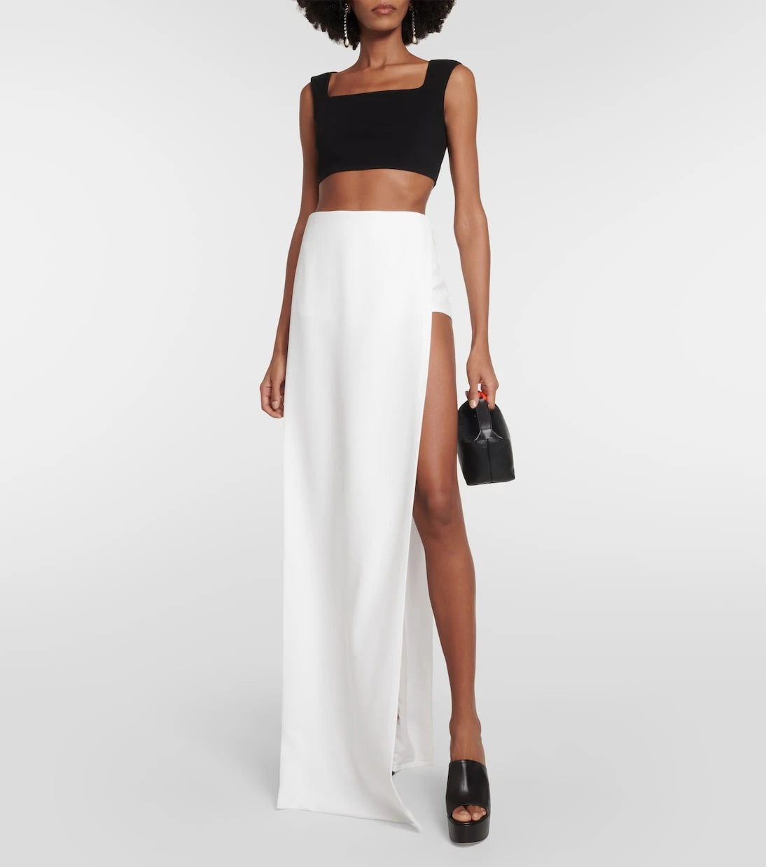 Mônot - Side-slit jersey maxi skirt