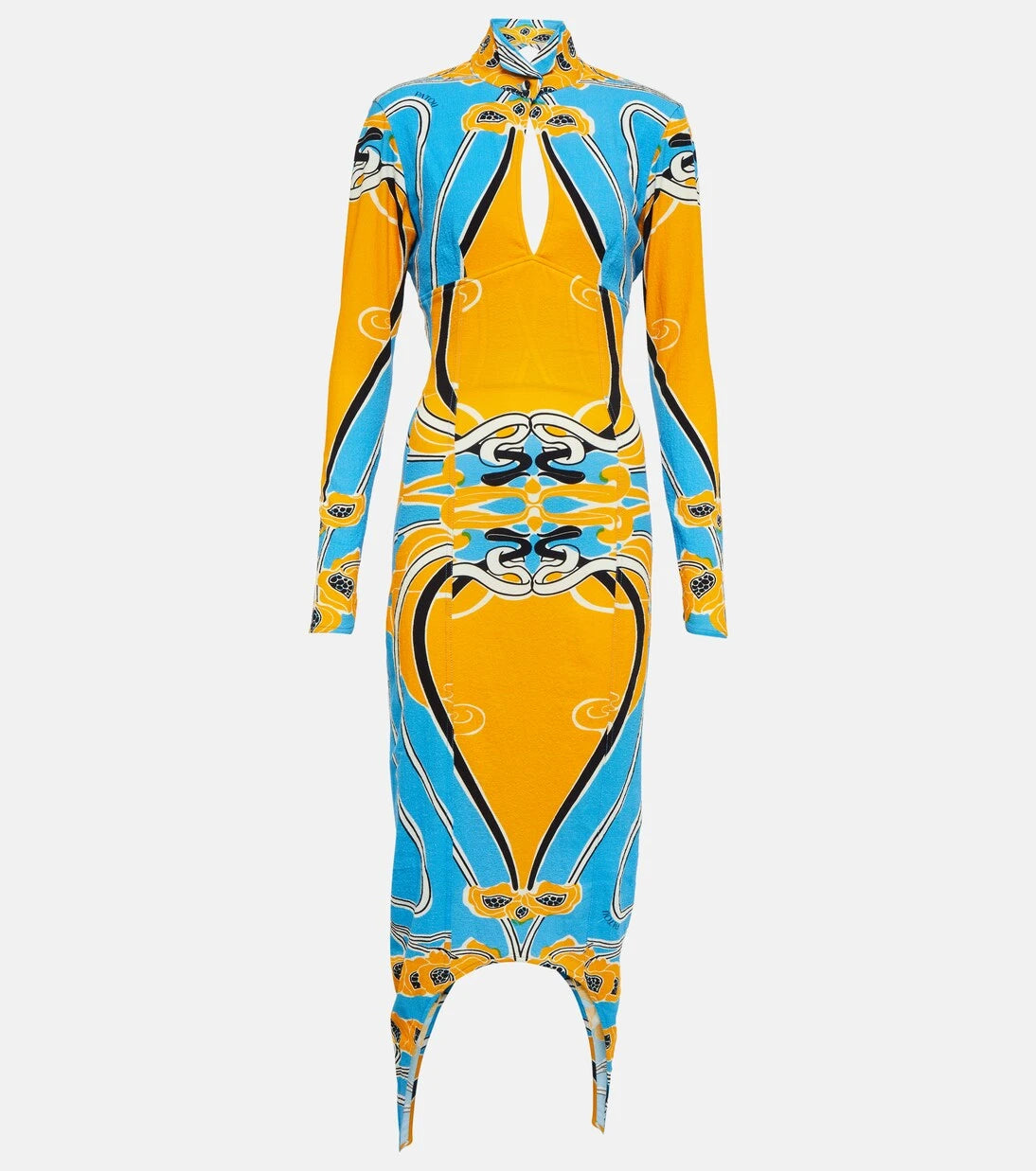 Patou - Printed cutout cotton-blend midi dress