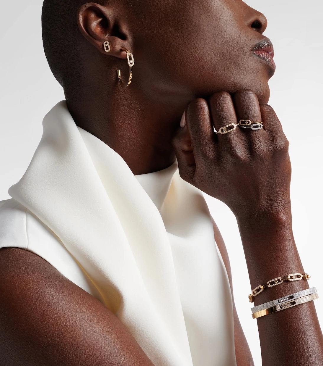Messika - Move Uno 18kt gold hoop earrings with diamonds