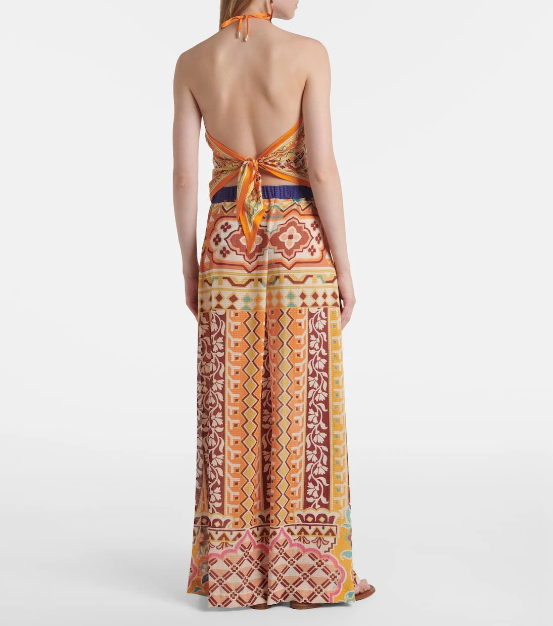 Etro - Halterneck printed silk top