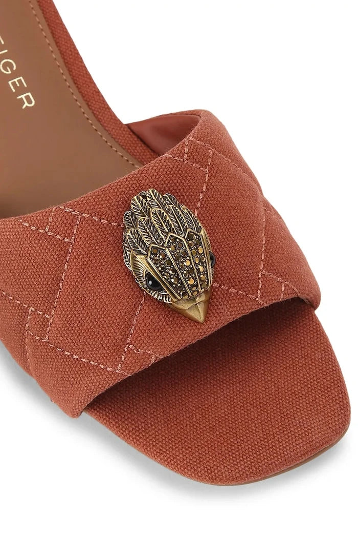 Kurt Geiger London Kadın Düz Taban Terlik Kensington Flat Sandal Rust