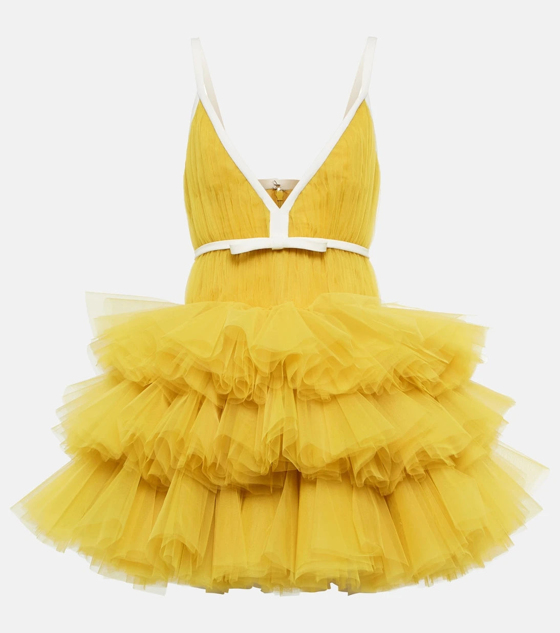 Giambattista Valli - V-neck ruffled tulle minidress