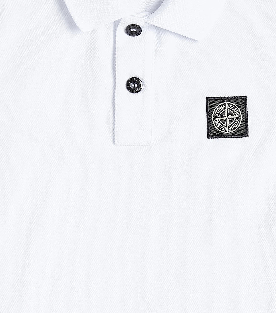 Stone Island Junior - قميص بولو من مزيج القطن والبيكيه بشعار البوصلة