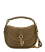 Brown Small Suede B Clip Messenger Bag